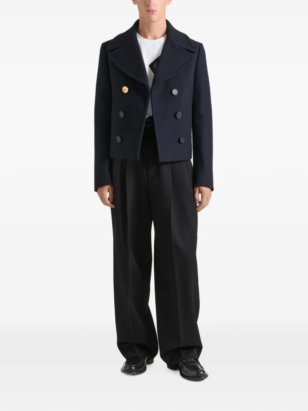 Givenchy Wollen cropped sailorjas Blauw