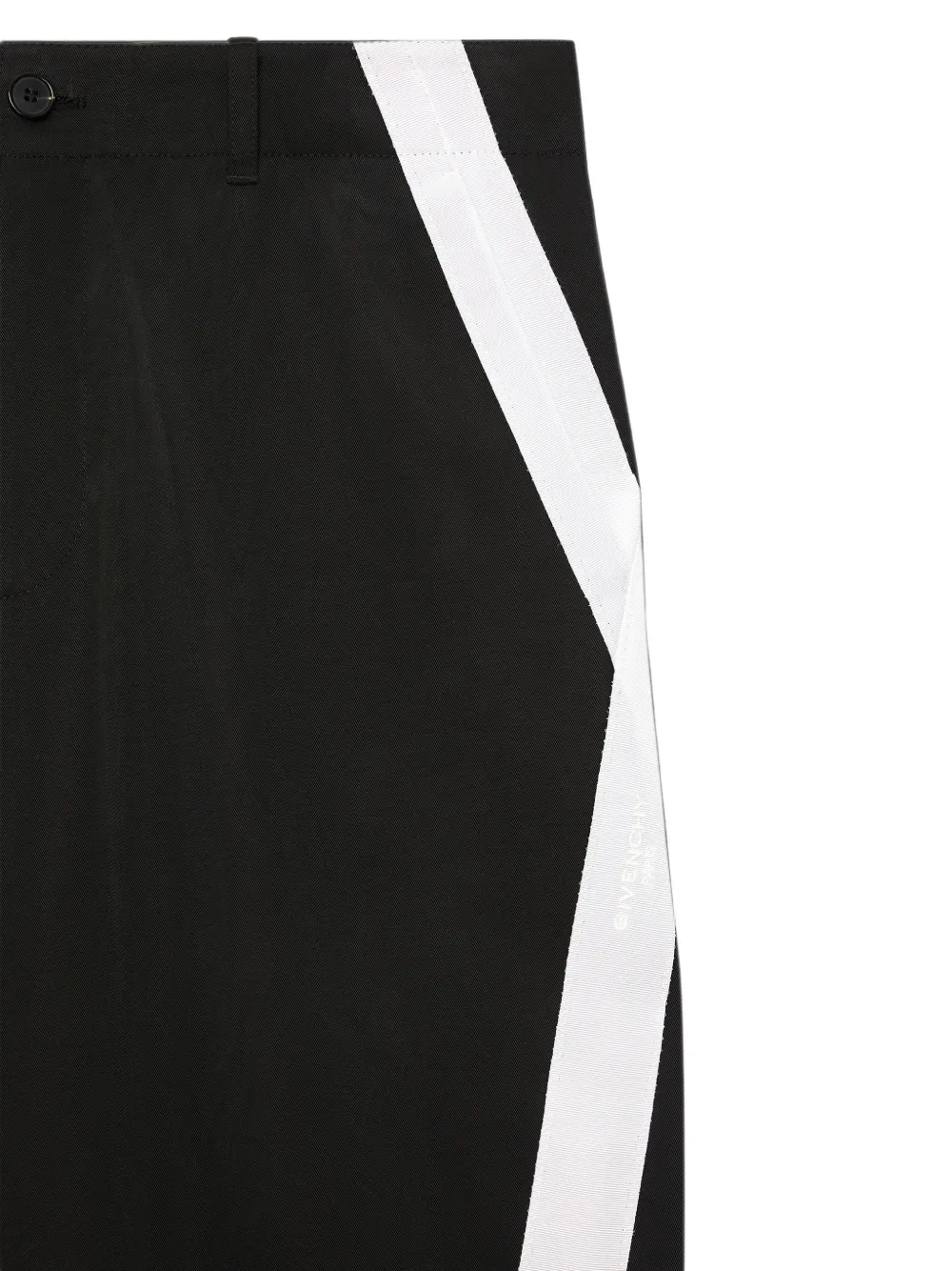 Givenchy Couture Seam katoenen broek met grosgrain-detail Zwart