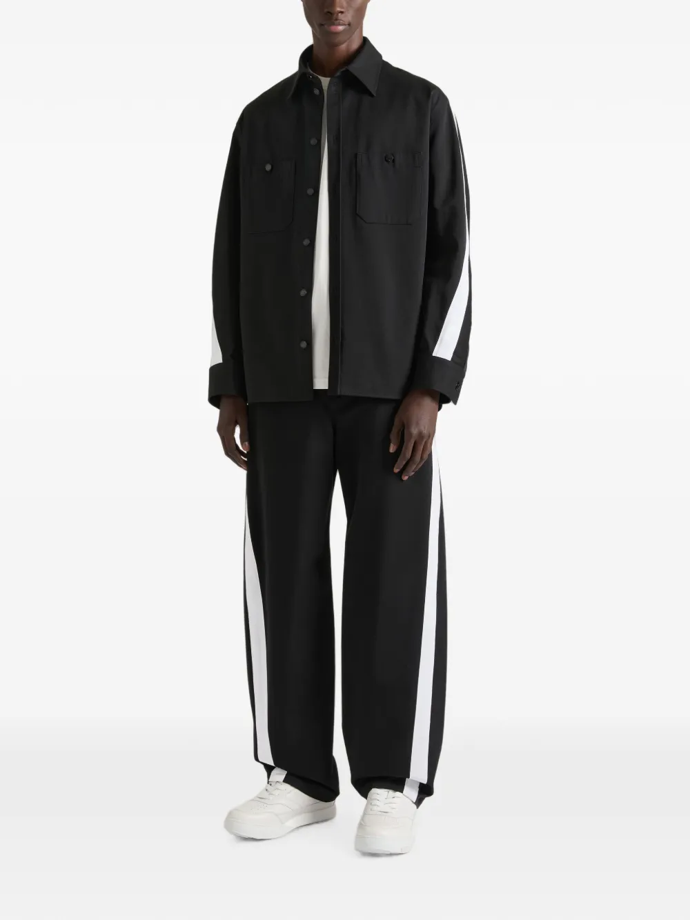 Givenchy Couture Seam katoenen broek met grosgrain-detail Zwart