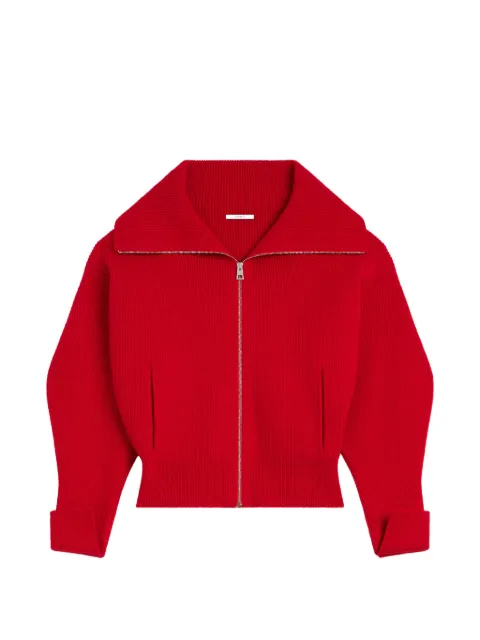 Givenchy cárdigan de canalé con cremallera