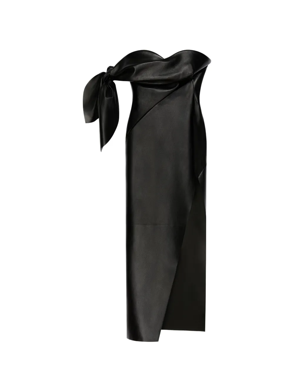 Givenchy 蝴蝶结纳帕皮紧胸衣式长款连衣裙 | 黑色 | Image 1