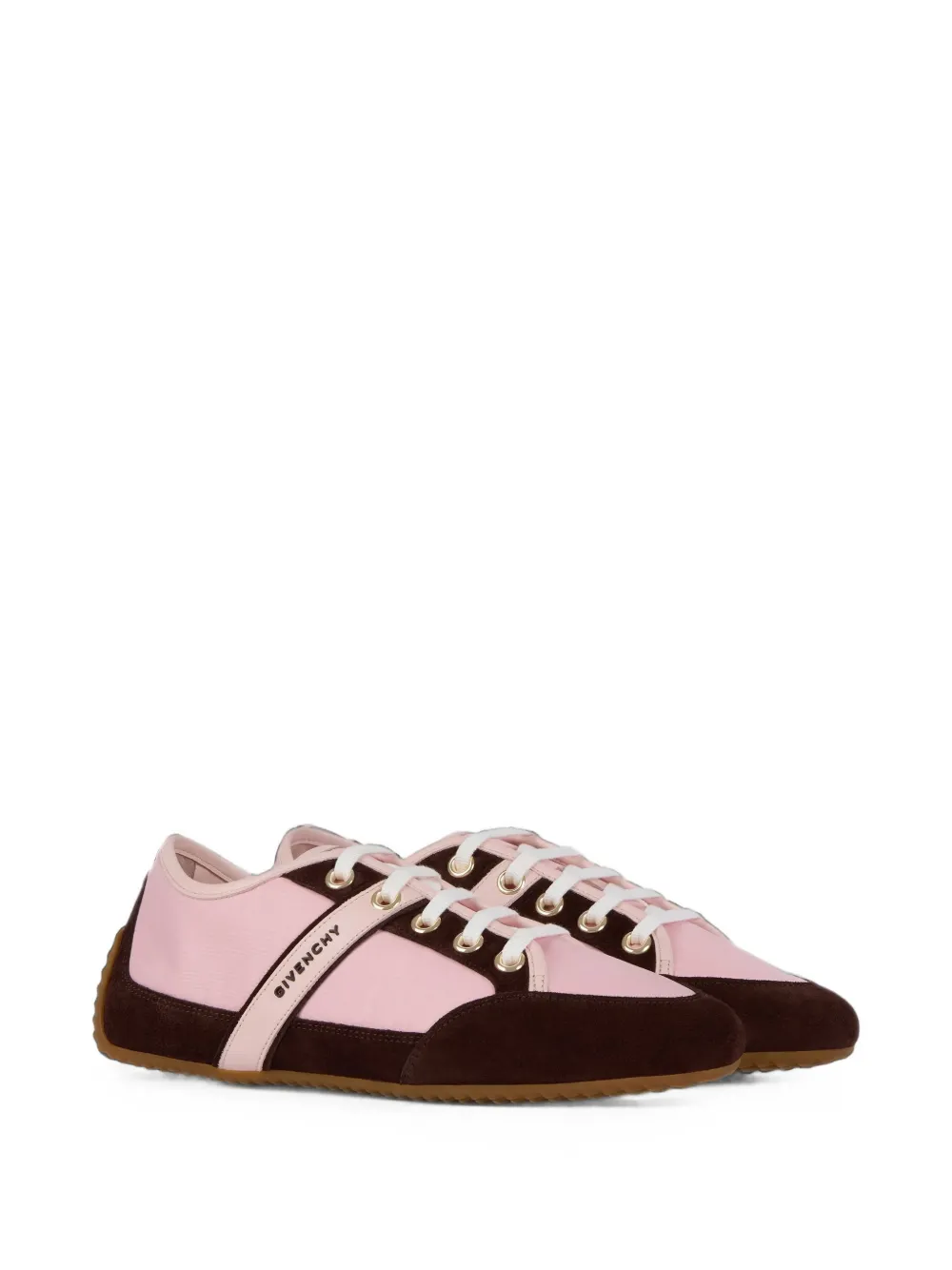 Givenchy Slim suede-trim panelled sneakers Bruin