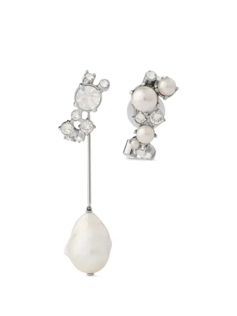 Givenchy pendientes asimétricos Crystal Pearl en metal con cristales y perlas