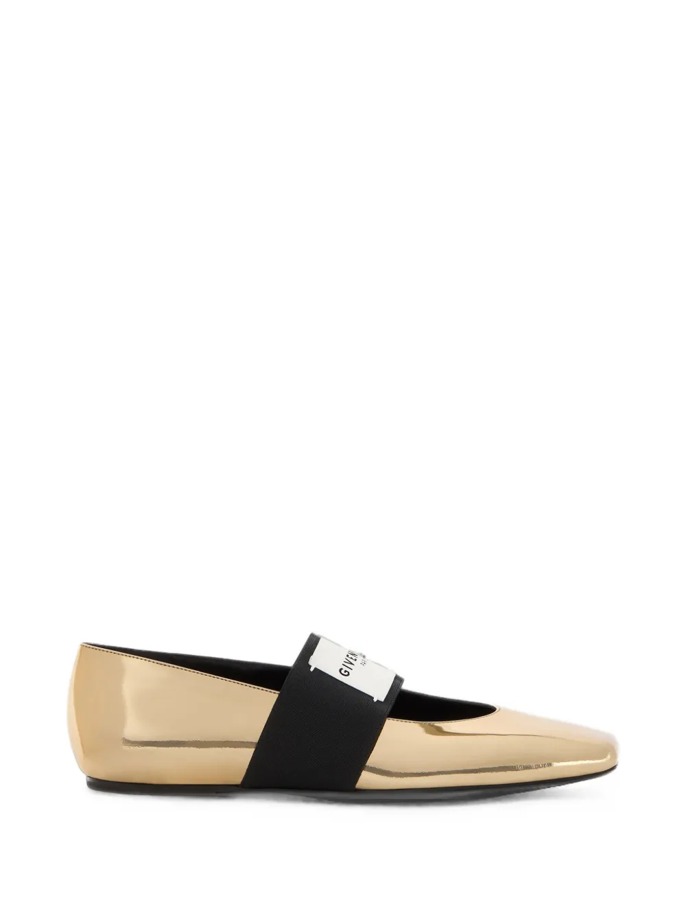 Givenchy sliced square ballerinas in mirror effect leather