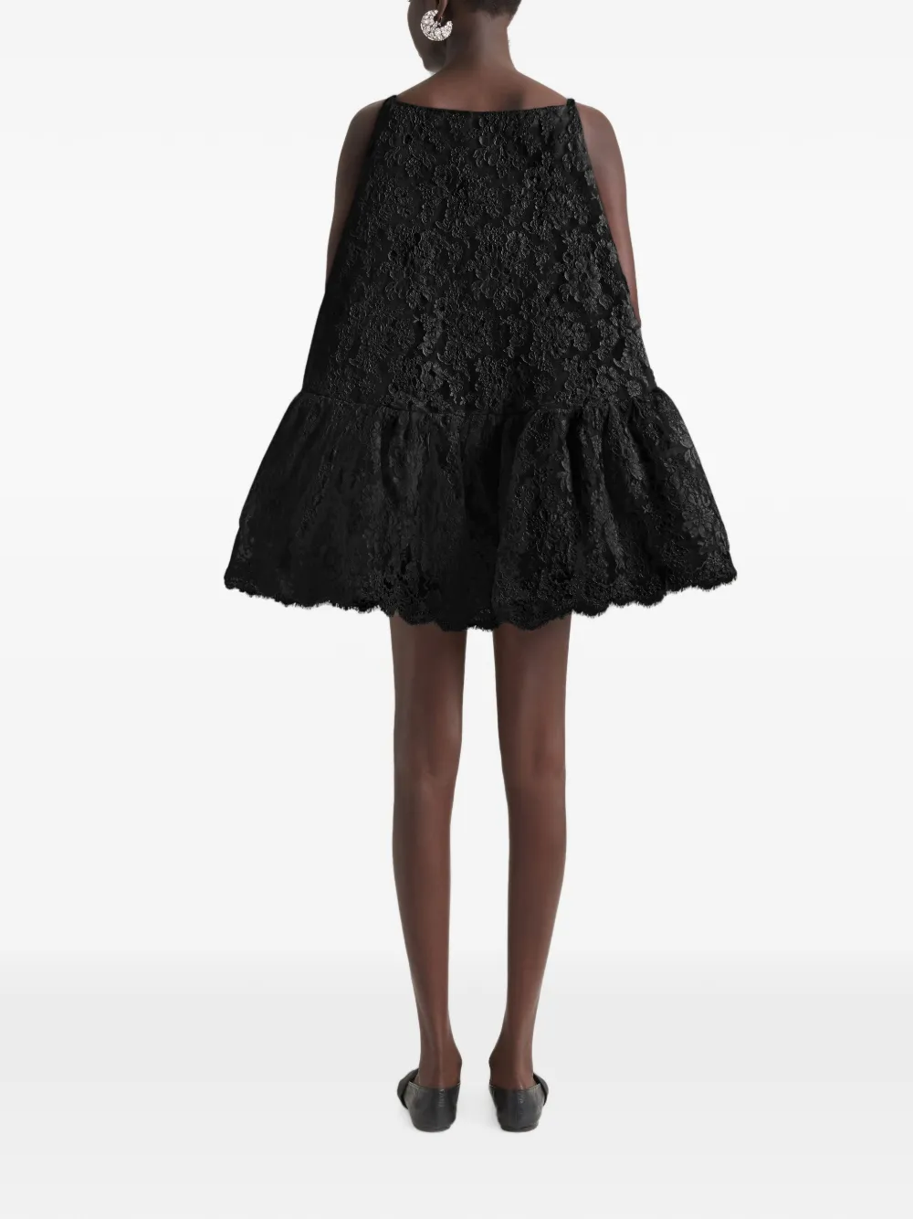Givenchy Sliced mini-jurk met ruches en kant Zwart