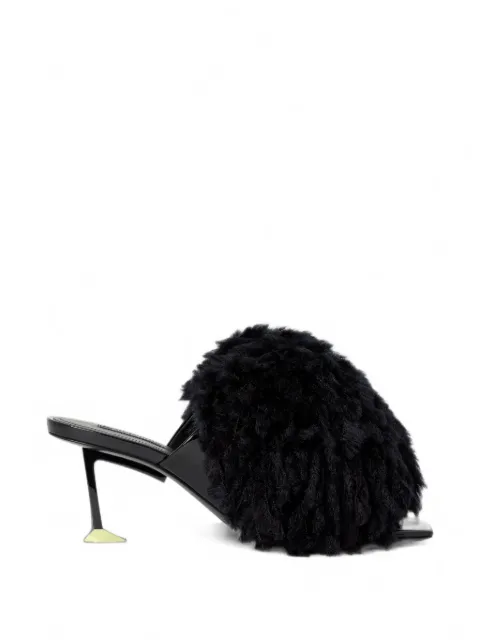 Givenchy pompom mules in patent leather and knit