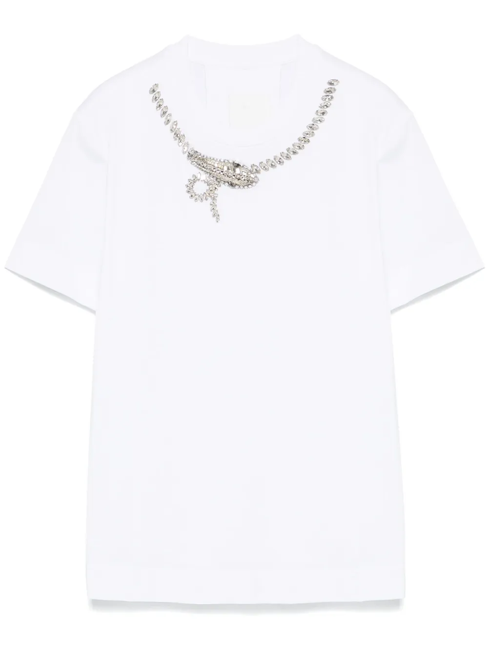Givenchy slim fit T-shirt in cotton with crystals snake
