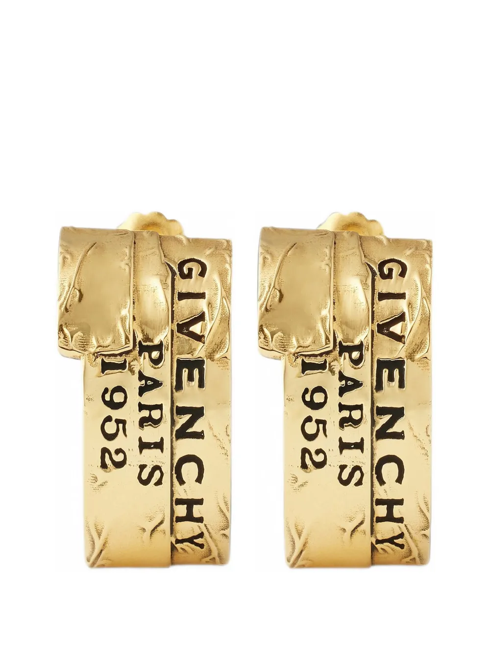 Givenchy tape earrings in metal and enamel