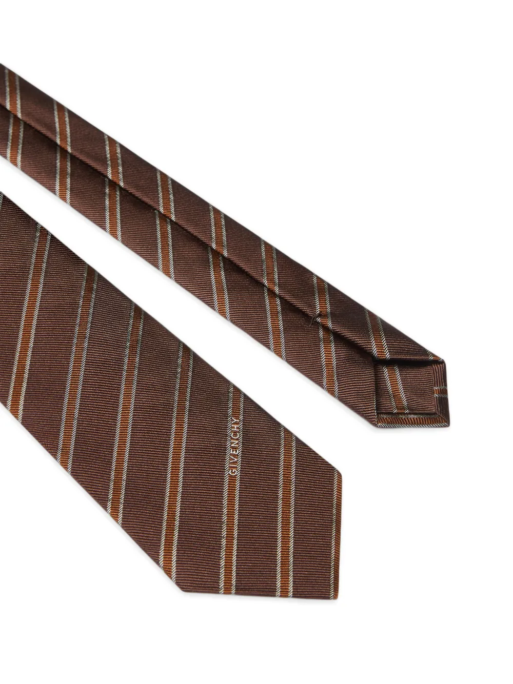 Givenchy Zijden stropdas met strepen Bruin