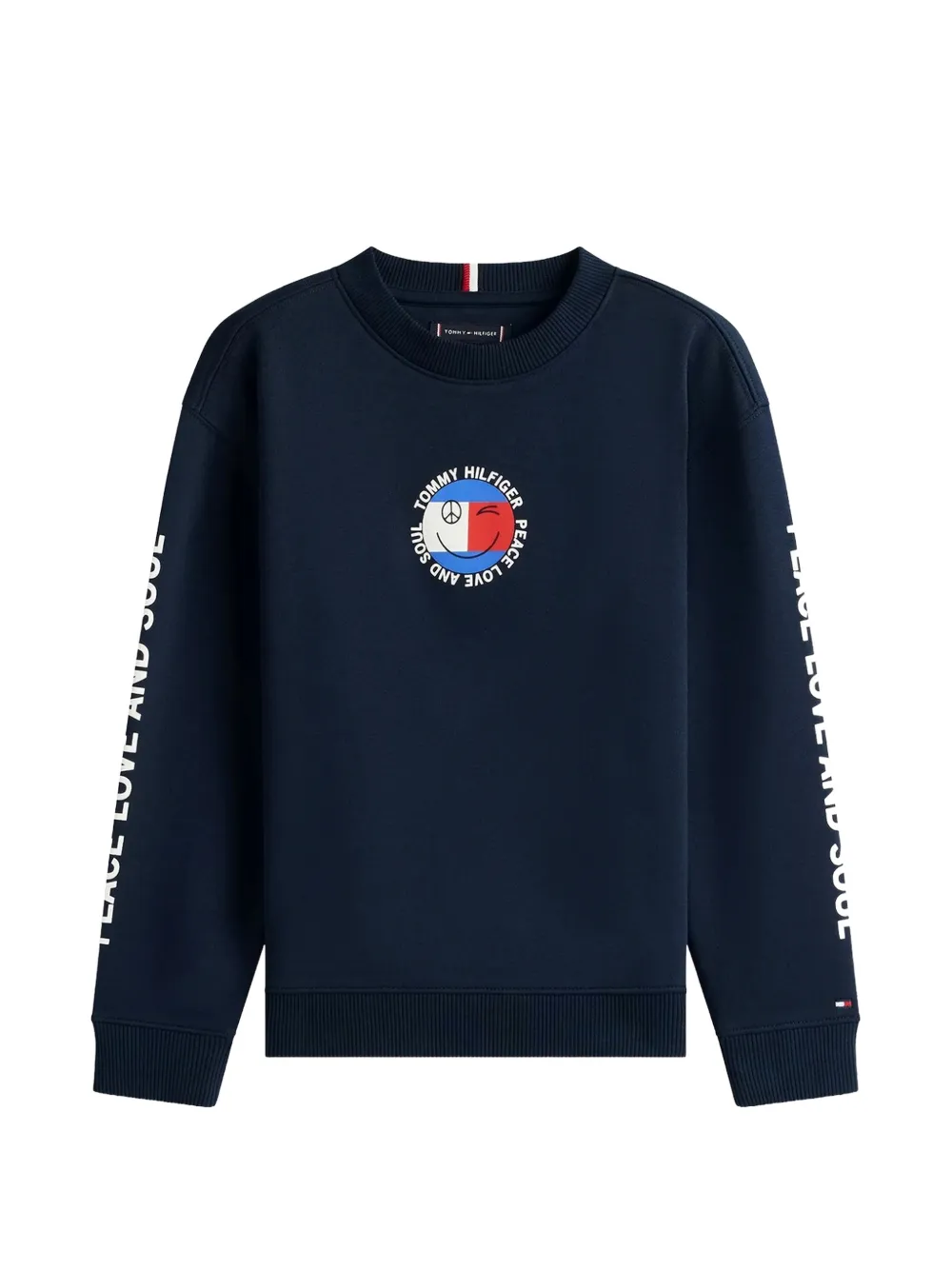 Tommy Hilfiger Junior Felpa girocollo Fun Flag con logo - Blu