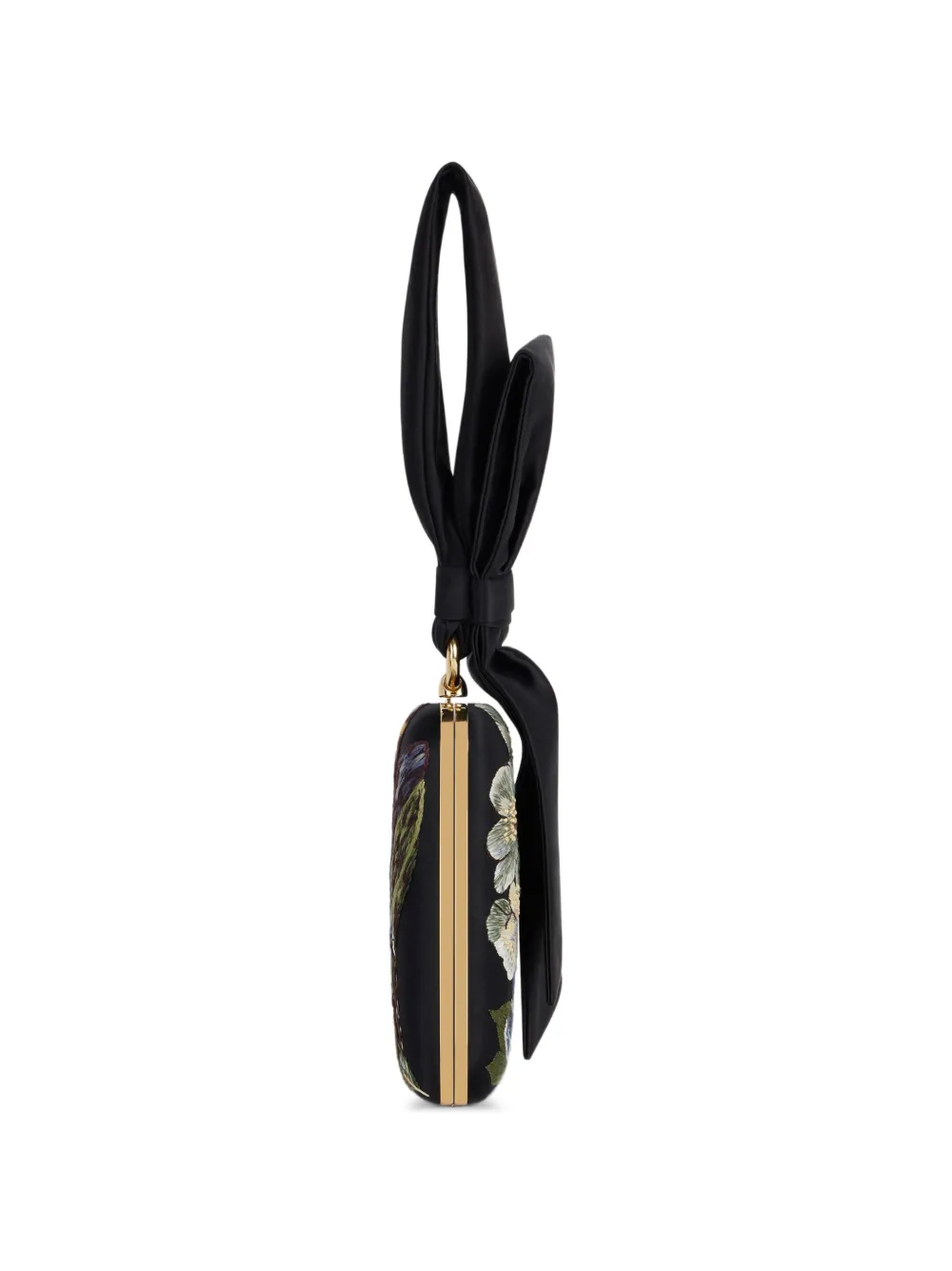 Givenchy Evening satijnen clutch met geborduurde bloemen Zwart