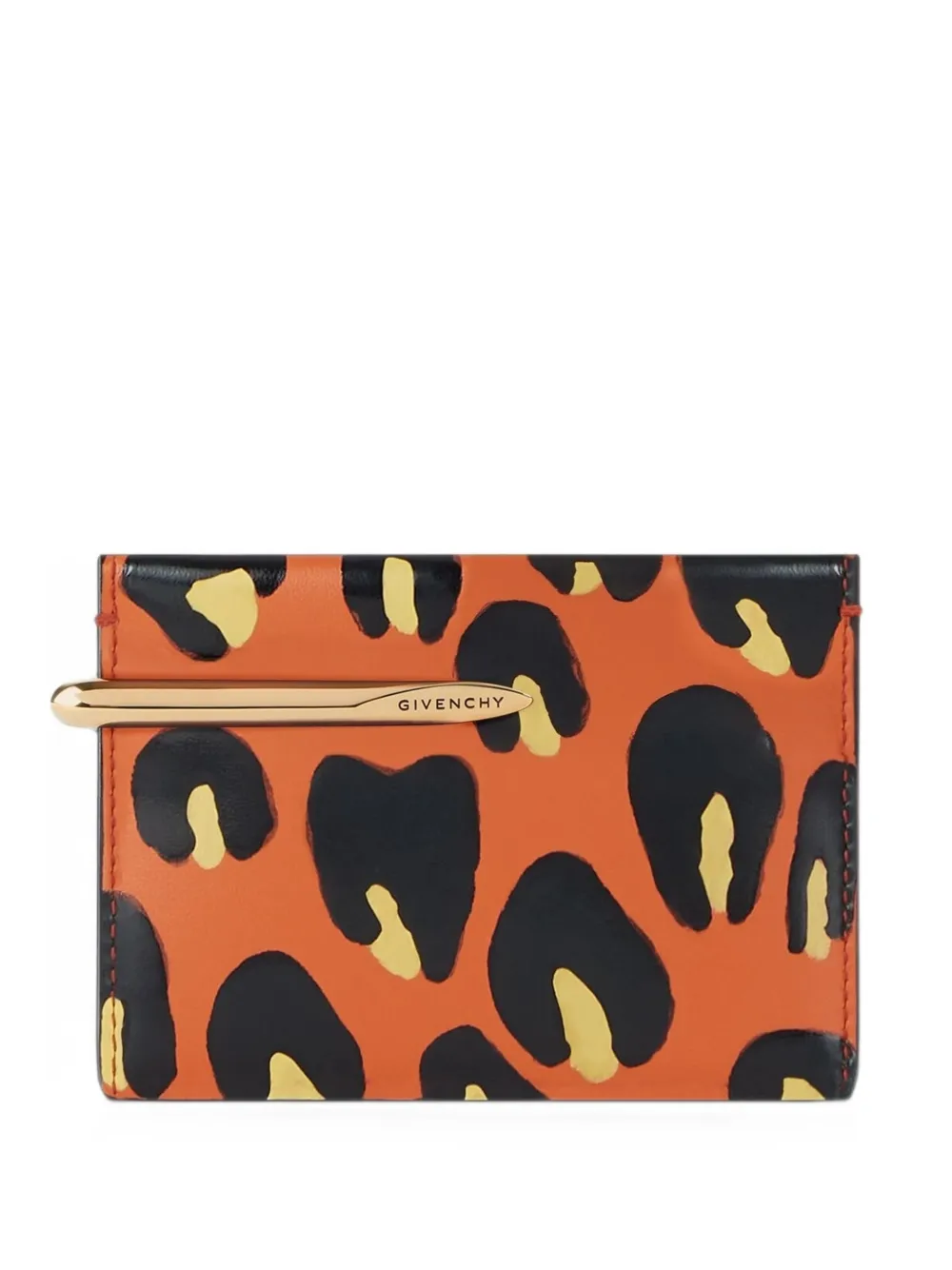 Givenchy Portafoglio Pinch in pelle con stampa leopardata - Arancione
