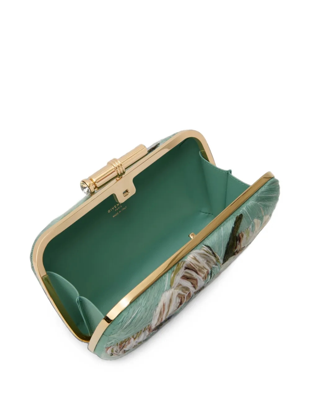 Givenchy Pout clutch met geborduurde bloemen Groen