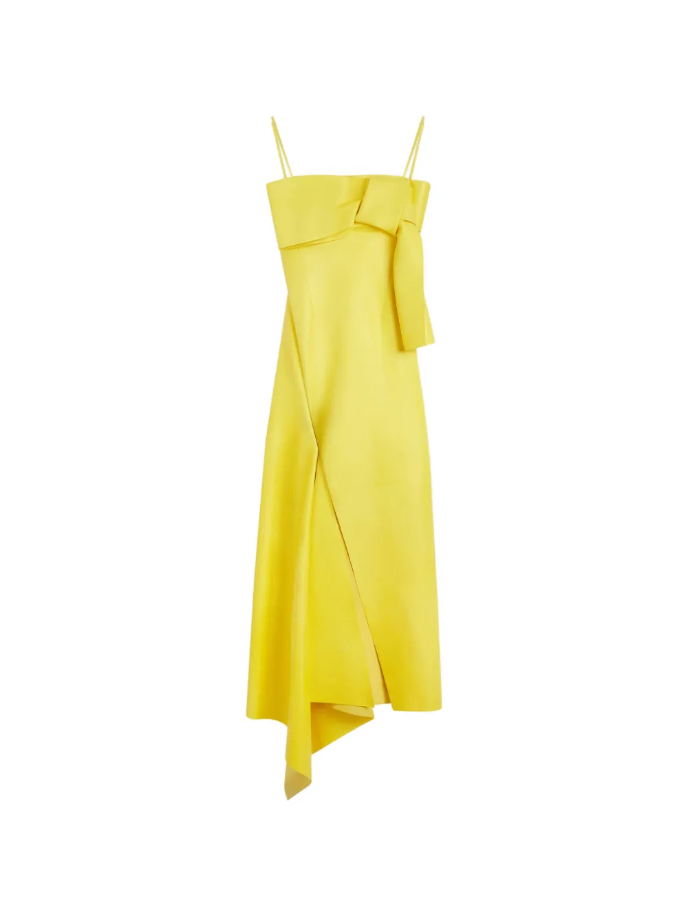 Givenchy Slashed leren jurk met strik Geel