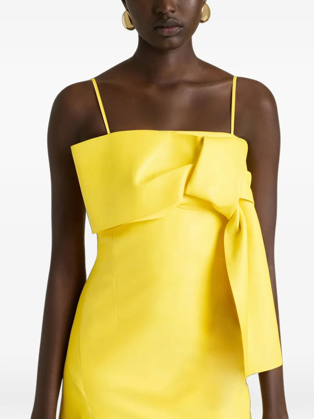 Givenchy Slashed leren jurk met strik Geel