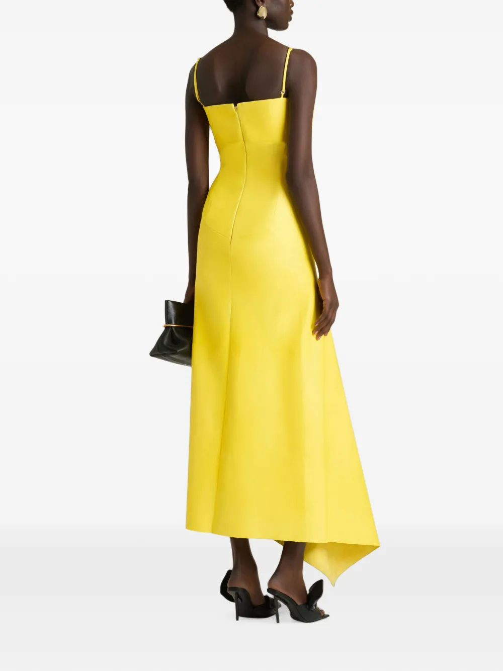 Givenchy Slashed leren jurk met strik Geel