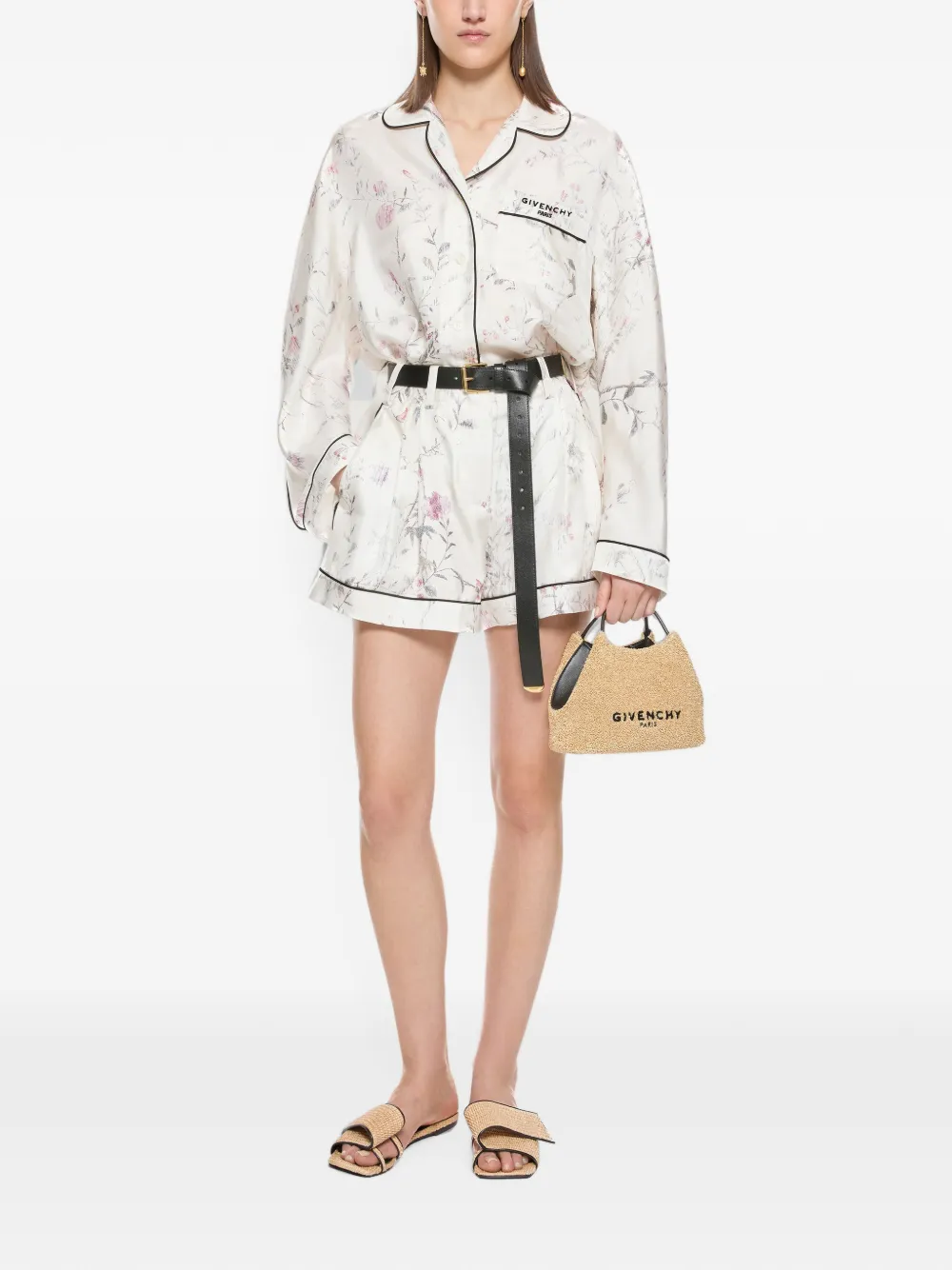 Givenchy Nano Facet raffia shopper Beige