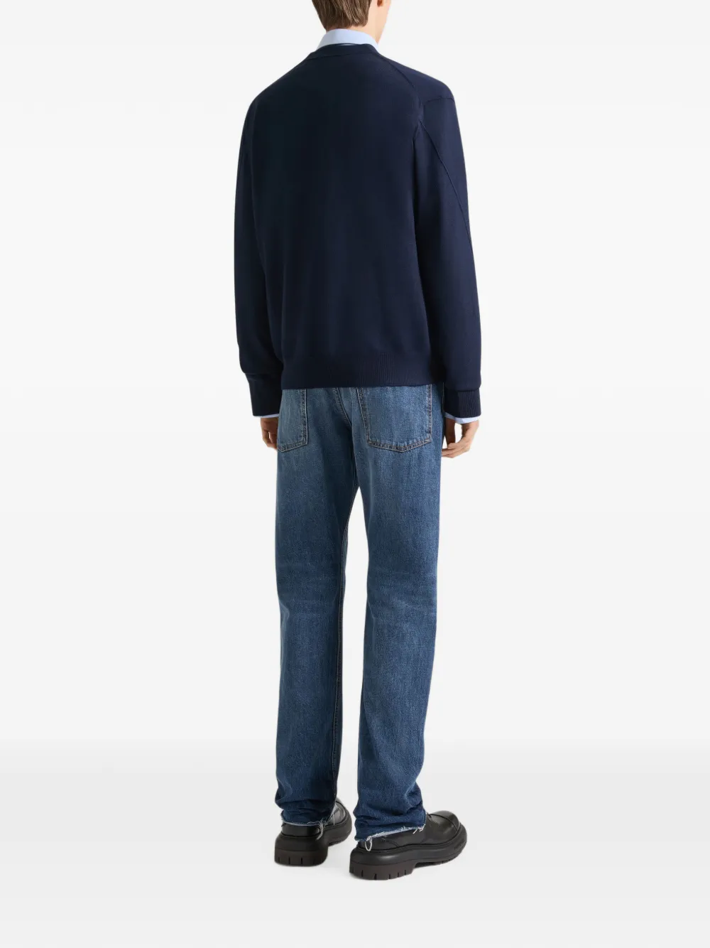 Givenchy Couture Seam vest met V-hals en logo-patch Blauw