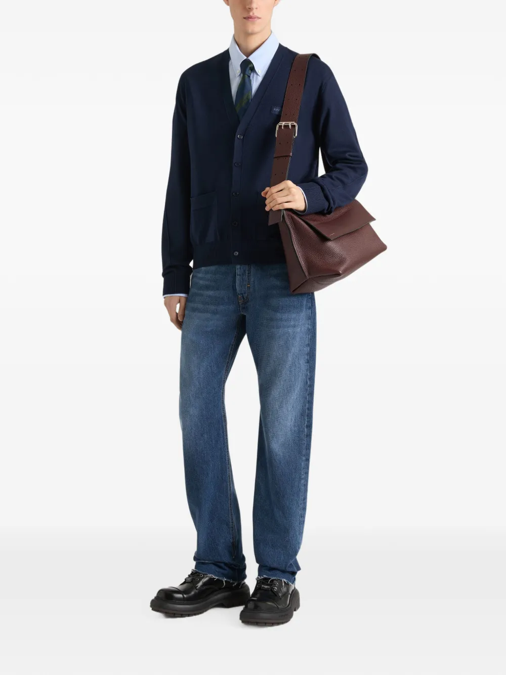 Givenchy Couture Seam vest met V-hals en logo-patch Blauw