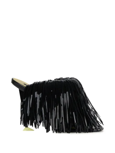 Givenchy boudoir heeled mules in patent leather with fringes