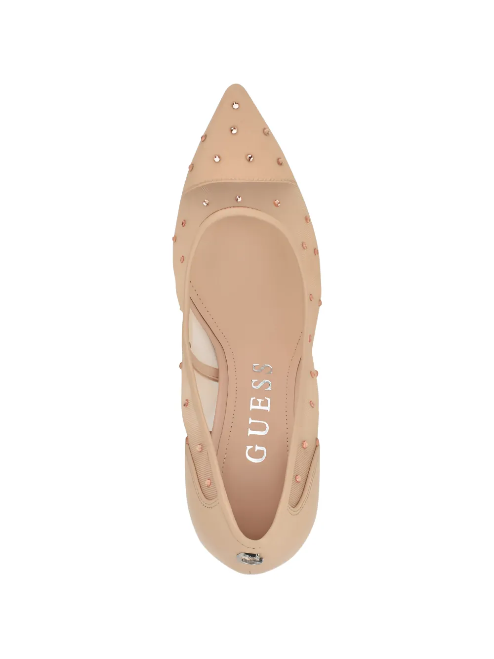 GUESS USA Serry transparent-fabric heels pumps Beige