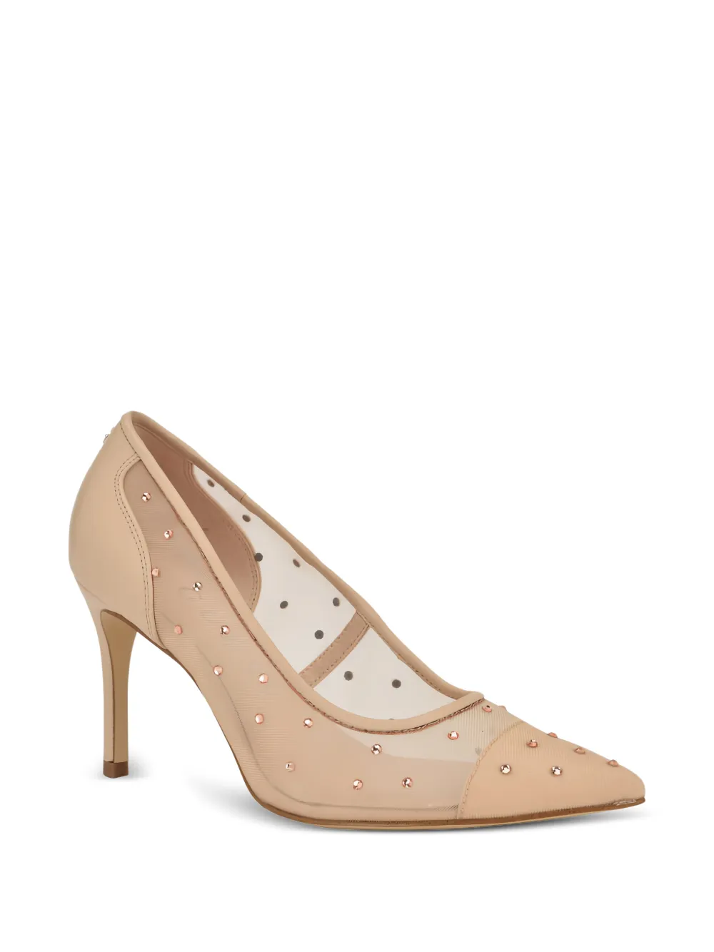 GUESS USA Serry transparent-fabric heels pumps Beige
