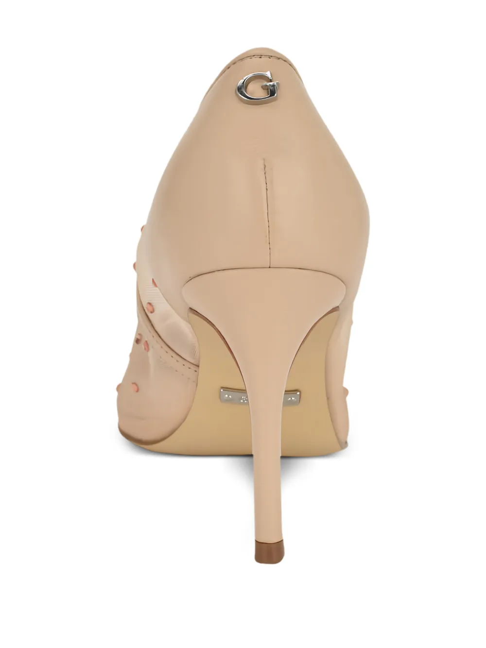 GUESS USA Serry transparent-fabric heels pumps Beige