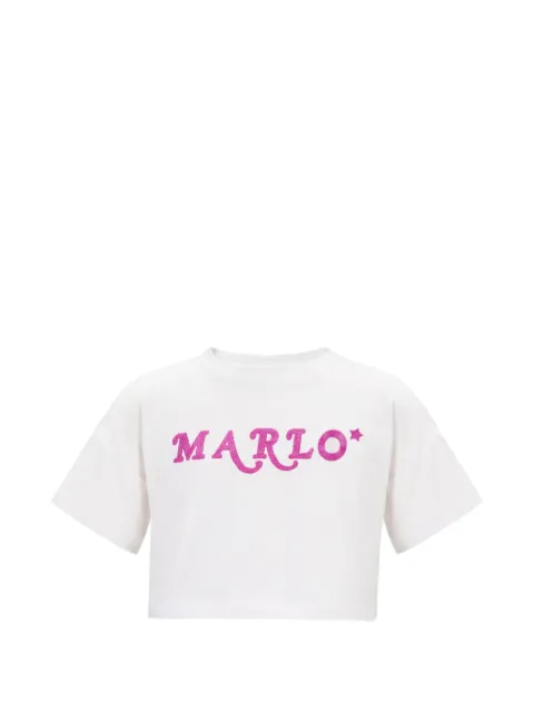 MARLO Abigail logo-embroidered cropped T-shirt