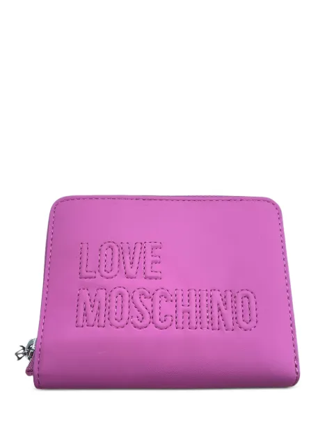 Love Moschino logo-embossed zip-around wallet