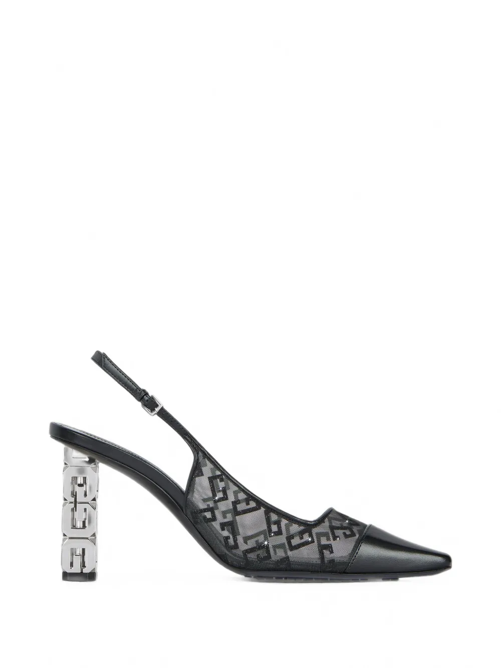 Givenchy G Cube slingbacks in monogram 72 mesh with lurex