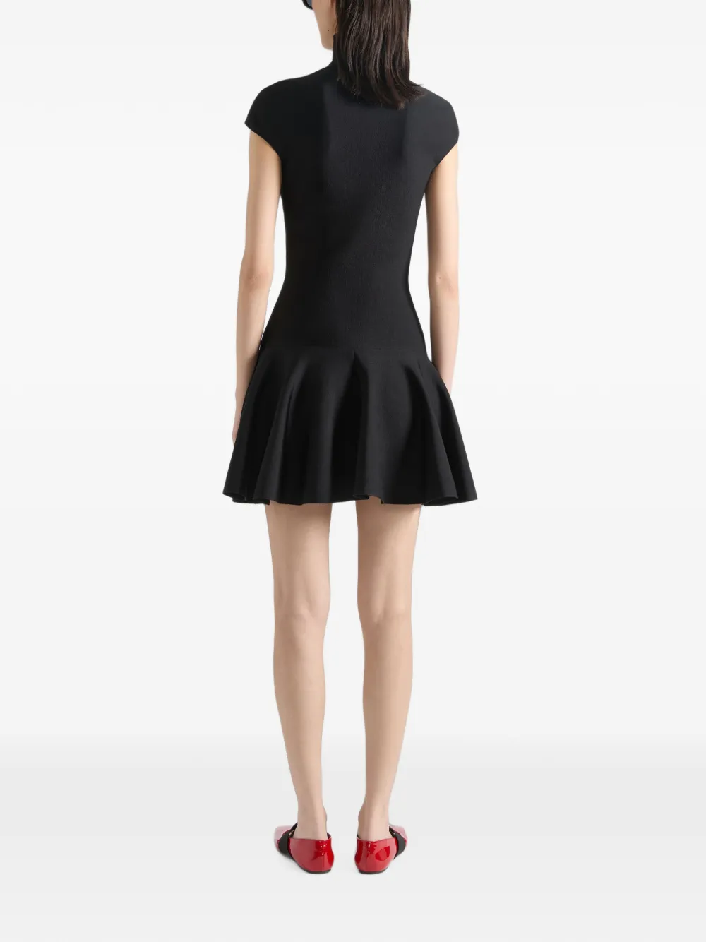 Givenchy Mini-jurk met flared wollen viscose rok Zwart