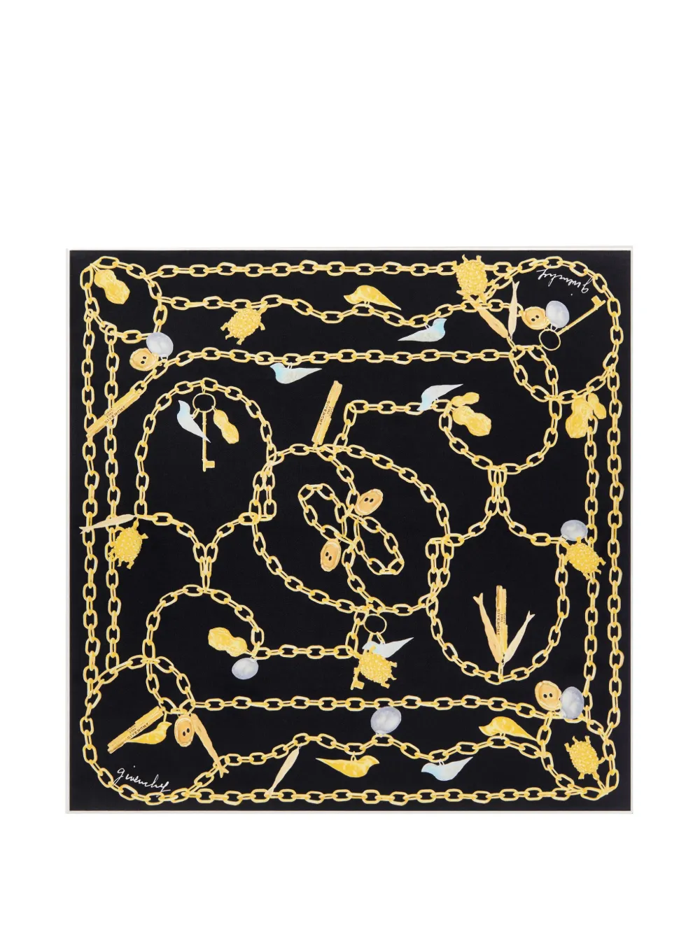 Givenchy Fazzoletto Lucky Charms in seta - Nero