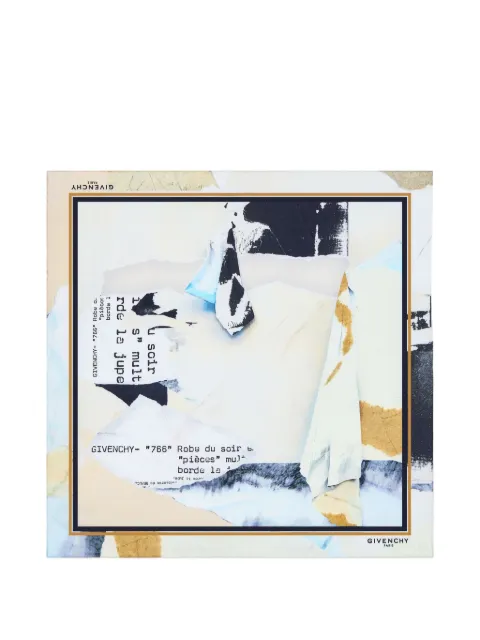 Givenchy Kleine zijden sjaal met Ripped Papers-print