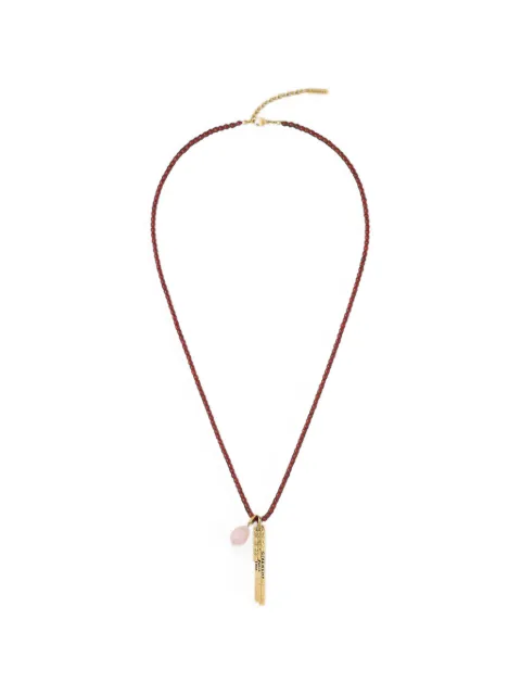 Givenchy tape long necklace in agate, metal and quartz