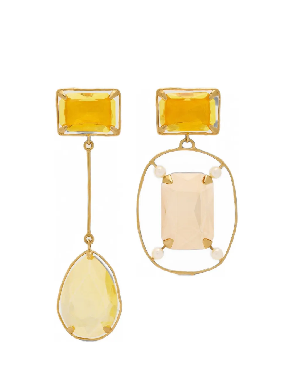 Givenchy Orecchini asimmetrici Rainbow Drop in metallo e cristalli - Oro
