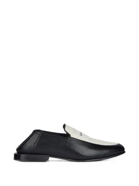 Givenchy label loafers in leather and canvas
