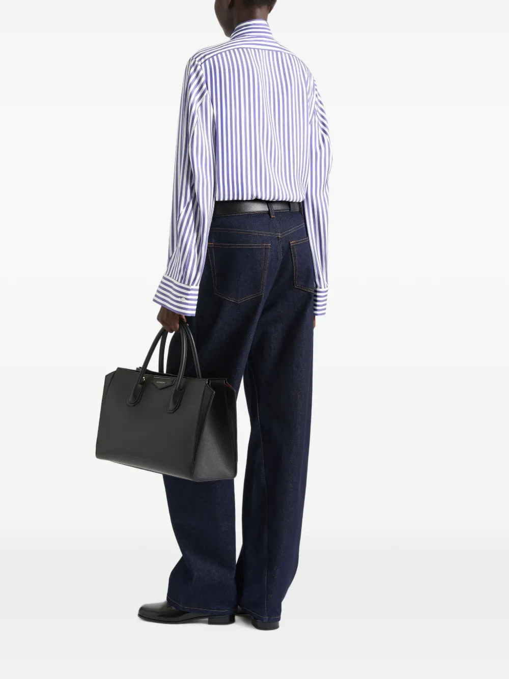 Givenchy Cocoon gestreepte blouse met strik Blauw