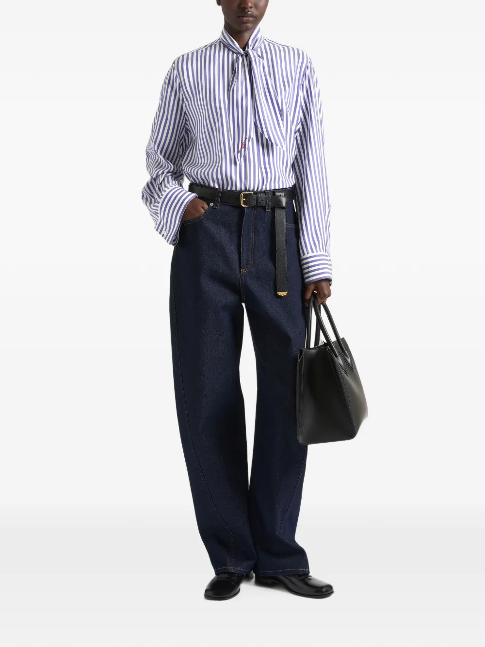 Givenchy Cocoon gestreepte blouse met strik Blauw