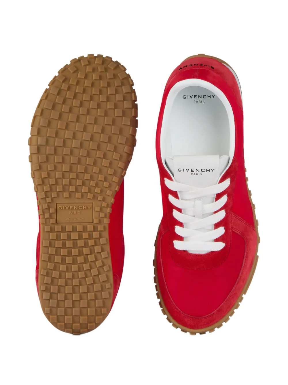 Givenchy Glide nylon en suède sneakers Rood