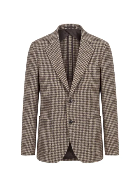 slowear houndstooth-pattern single-breasted blazer
