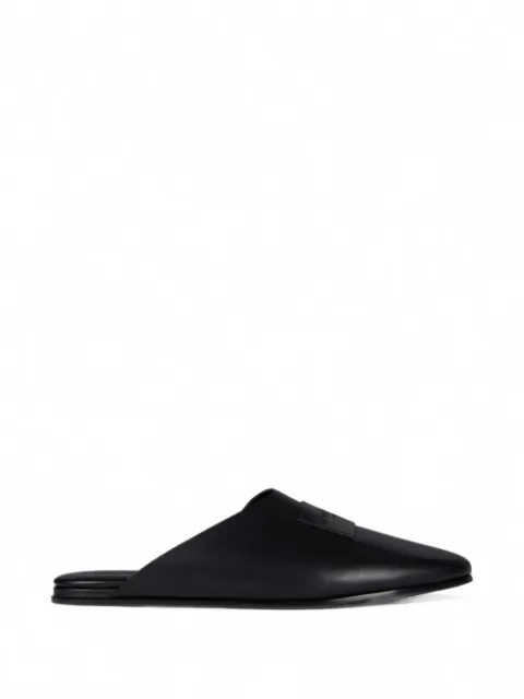 Givenchy label flat mules in nappa leather