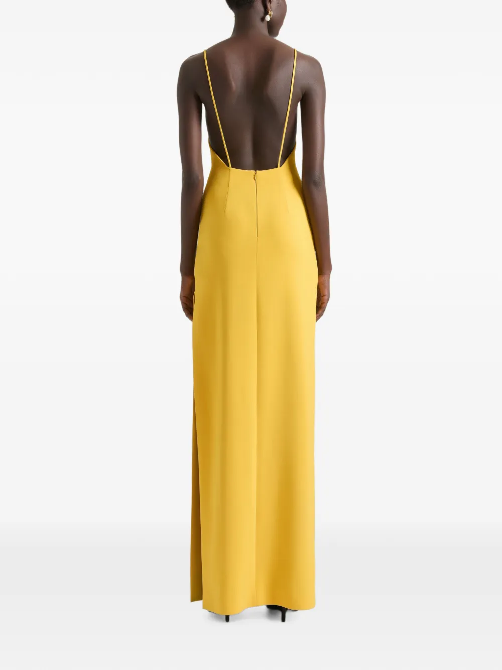 Givenchy Sliced crêpe cady maxi-jurk Geel