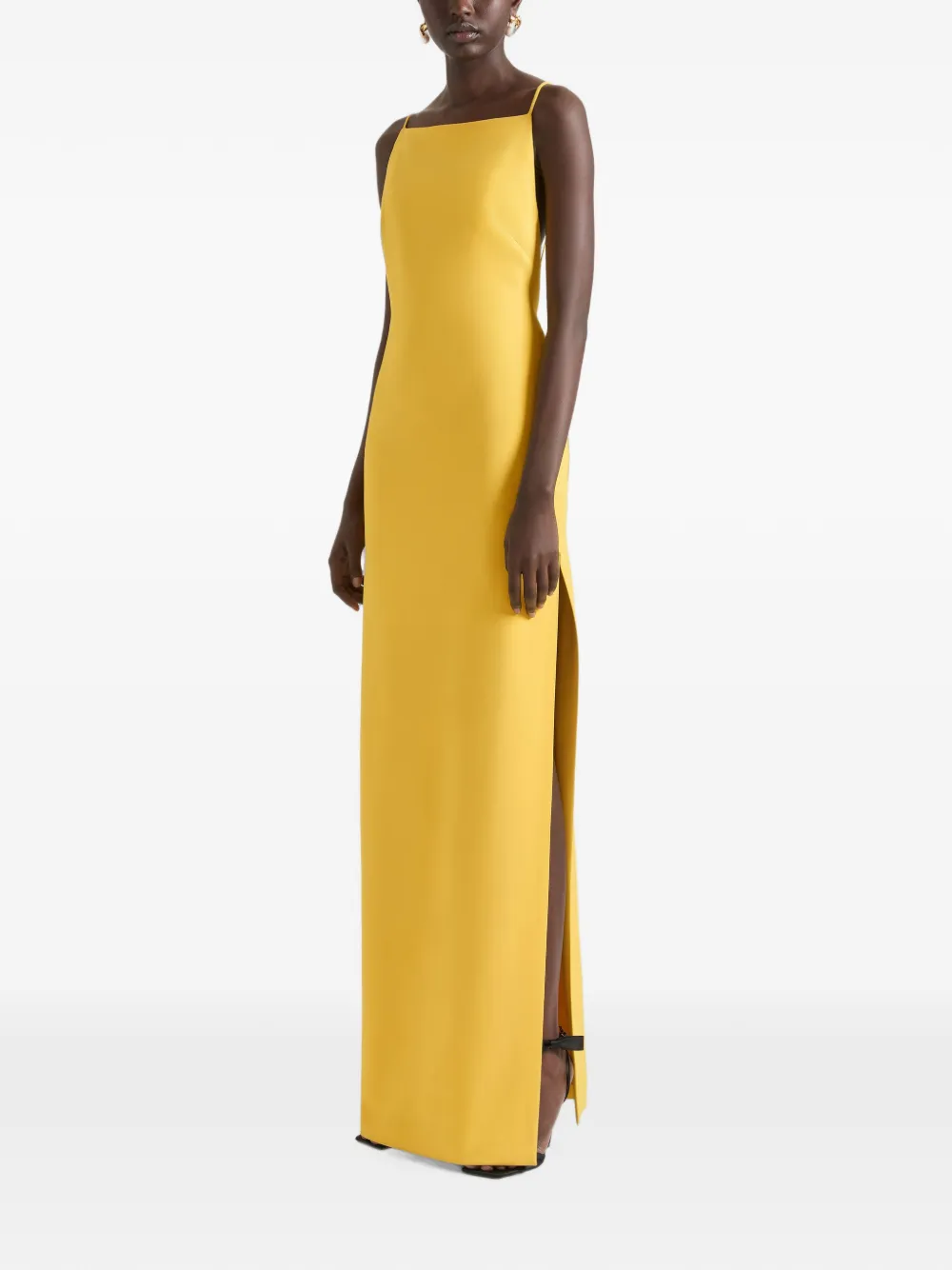 Givenchy Sliced crêpe cady maxi-jurk Geel