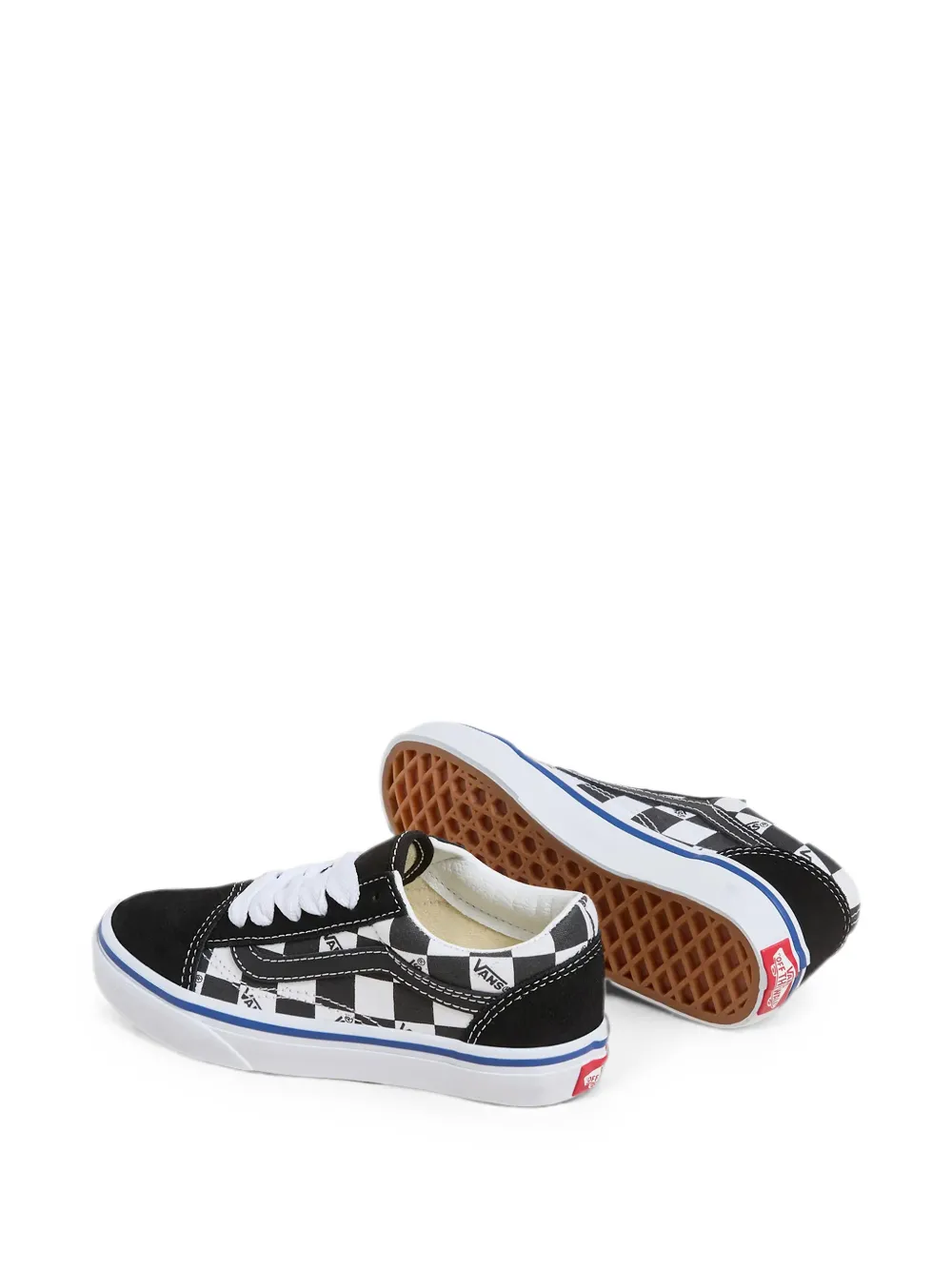 Vans Kids Old Skool geruite sneakers Zwart