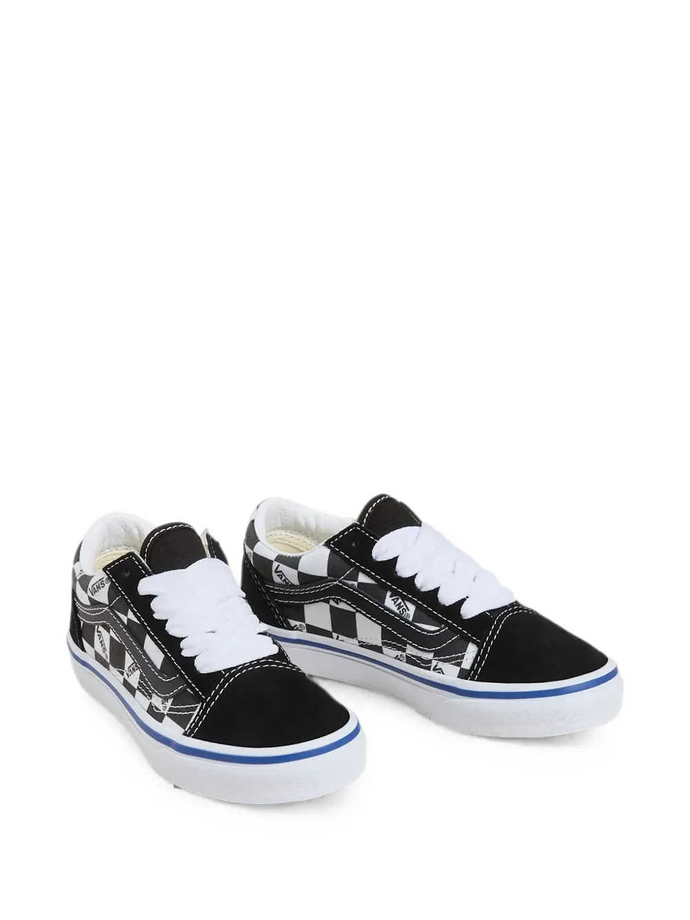 Vans Kids Old Skool geruite sneakers Zwart