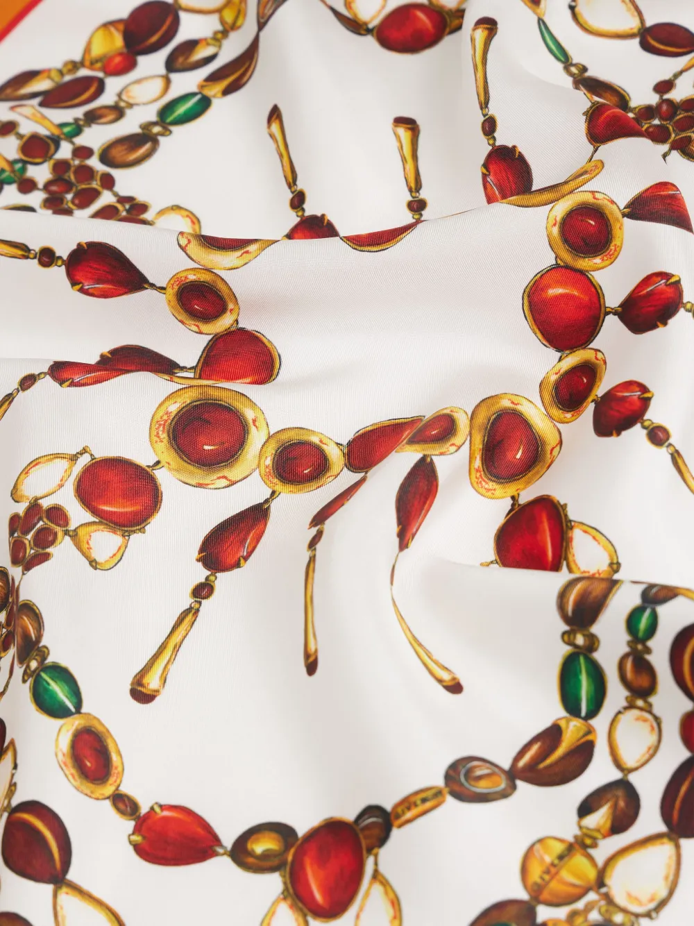 Givenchy Kleine zijden sjaal met sculpturale edelsteen-print Wit