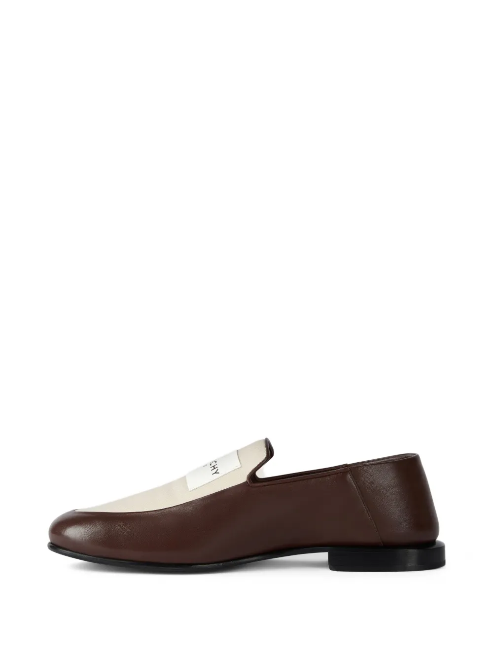 Givenchy Label loafers van glanzend leer en canvas Bruin