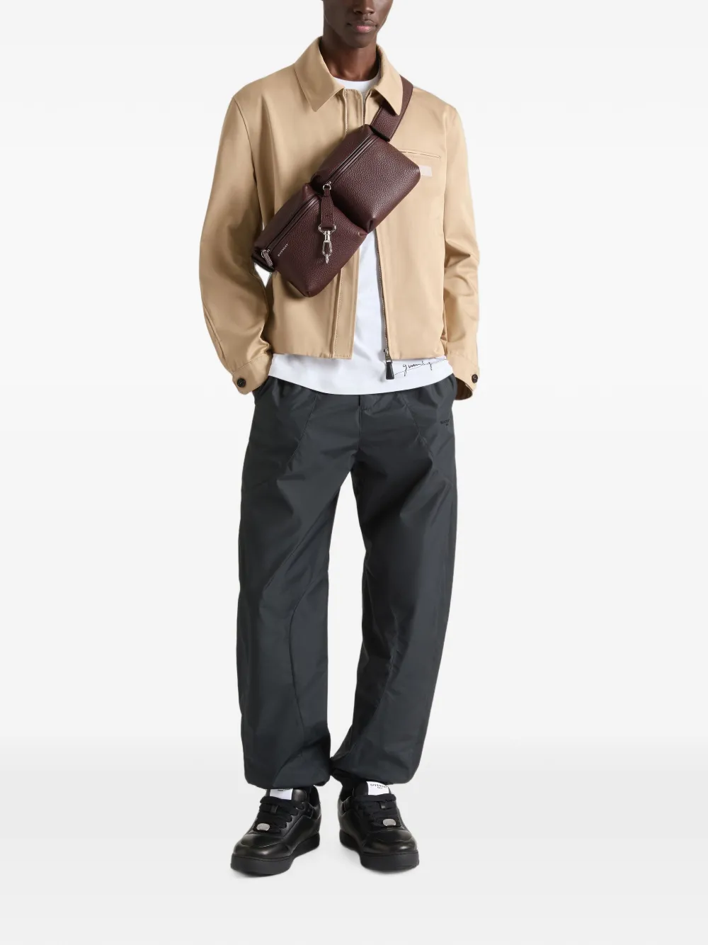 Givenchy Fold heuptas van bewerkt leer Bruin