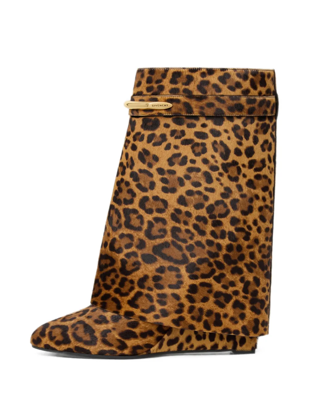 Givenchy Shark Pinch leren enkellaarzen met luipaard-print en pony-effect Bruin
