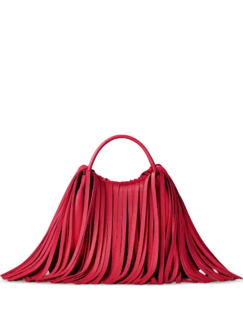 Givenchy nano facet tote bag in leather with fringes